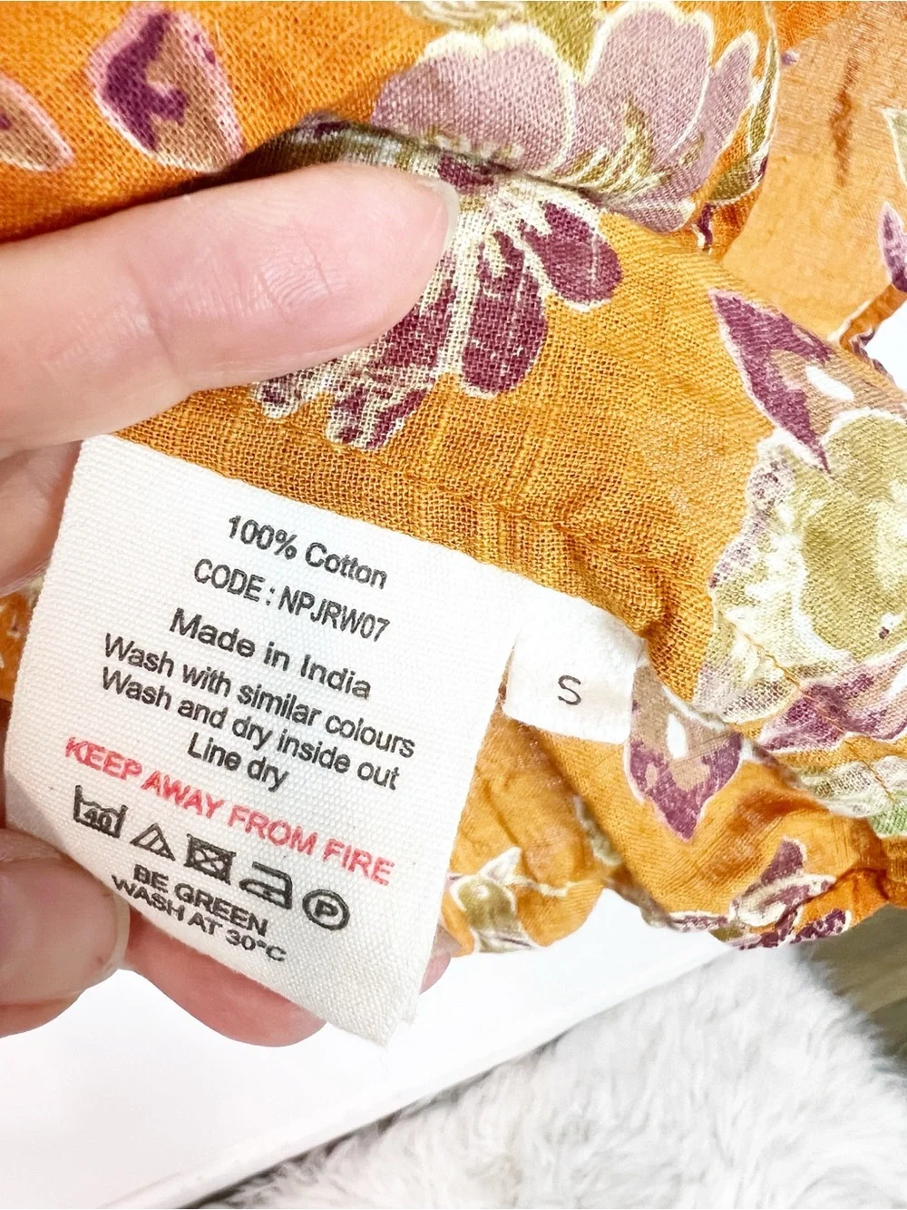 TOAST ORANGE 3/4 SLEEVE FLORAL
BOHO PEASANT BLOUSE WOMENS SMALL - Picture 3 of 4
